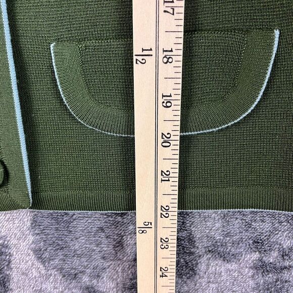 Vtg 60's St. Andrews 100% Pure Zephyr Wool Knitted Cardigan Skirt Set Green 16 - Picture 10 of 15